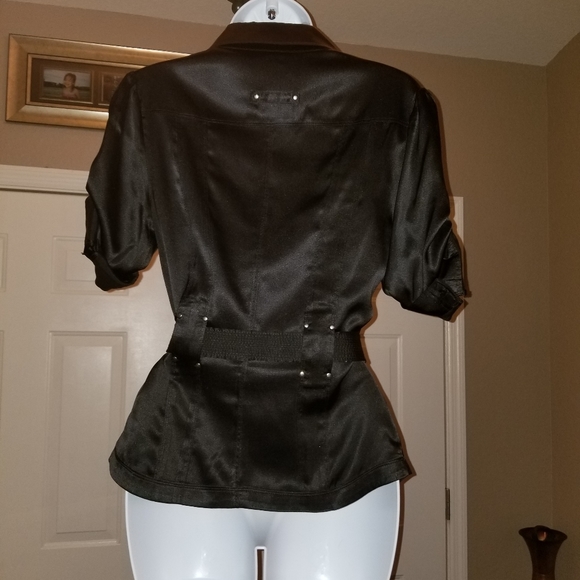 bebe black button down blouse - Picture 11 of 13